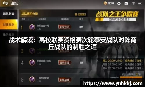 战术解读：高校联赛资格赛次轮泰安战队对阵商丘战队的制胜之道